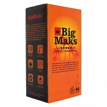 Big Maks 22мм, 96шт/уп - уголь для кальяна